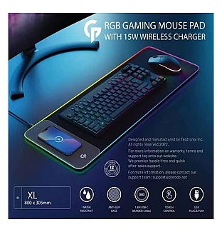 موس پد گیمینگ پرودو Porodo Wireless Charging RGB Gaming Mouse Pad PDX115